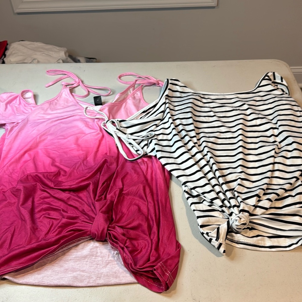 Two L Tops Off Shoulder for $15